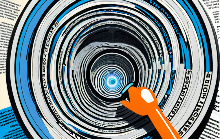 **Image Prompt:** A person surrounded by a swirling vortex of news articles, social media posts, and data streams, symbolizing the "data deluge." They are using a magnifying glass to examine individual pieces of information, highlighting the importance of effective information filtering and critical thinking. The style should be modern and slightly abstract, using a color palette of blues, grays, and vibrant accent colors to represent the chaos and clarity of information.