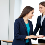 Mentorship in Action**

"A professional woman in a modest blazer, mentoring a younger woman in a modern office setting, both fully clothed in appropriate business attire, safe for work, perfect anatomy, correct proportions, natural pose, professional mentoring, high quality, well-formed hands, proper finger count, natural body proportions, professional environment, family-friendly, appropriate content."

**